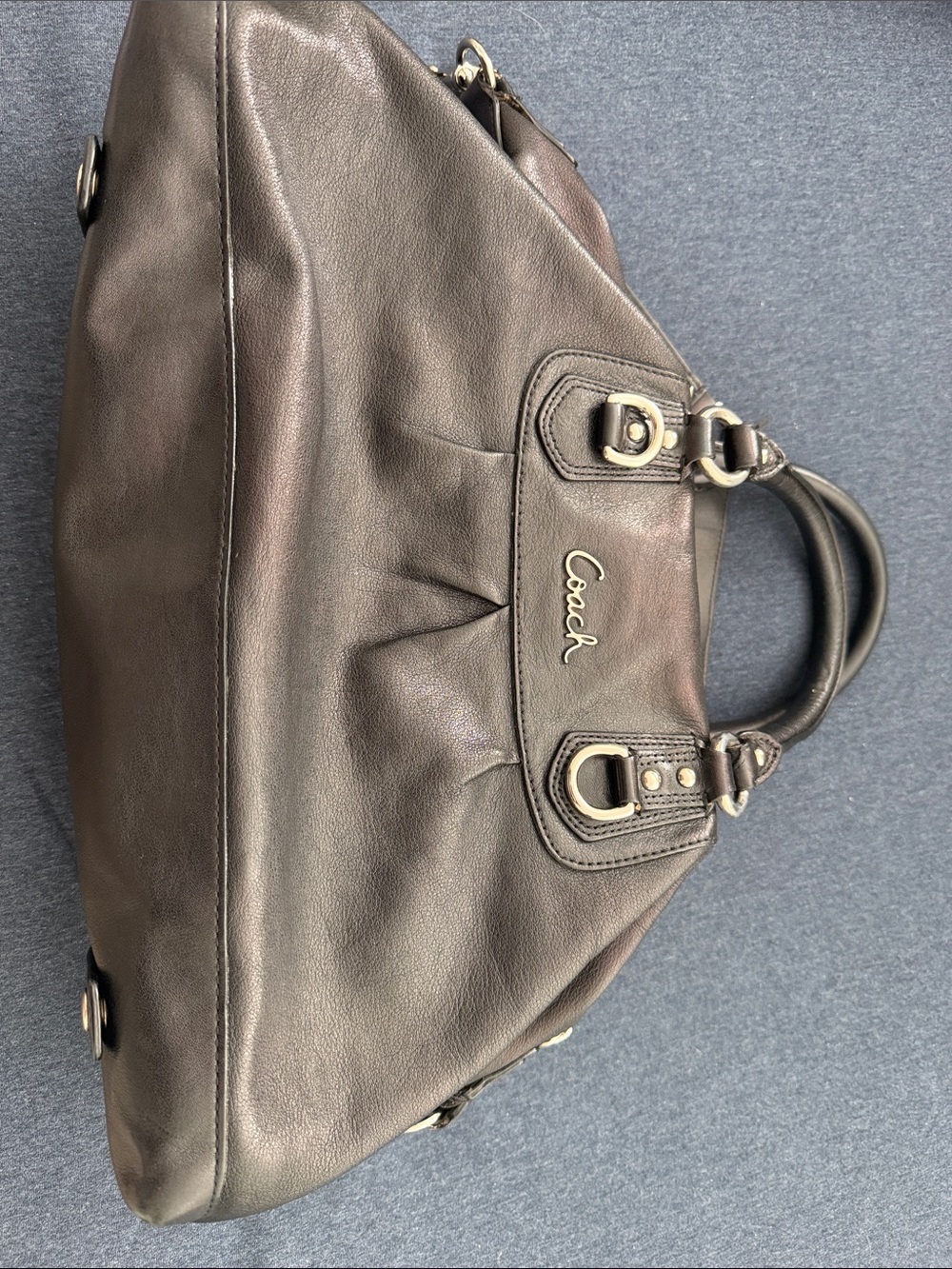 Coach Brown Leather Shoulder Satchel with Gold Hardware